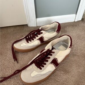 Dolce vita Stylish Cream and Burgundy Sneakers